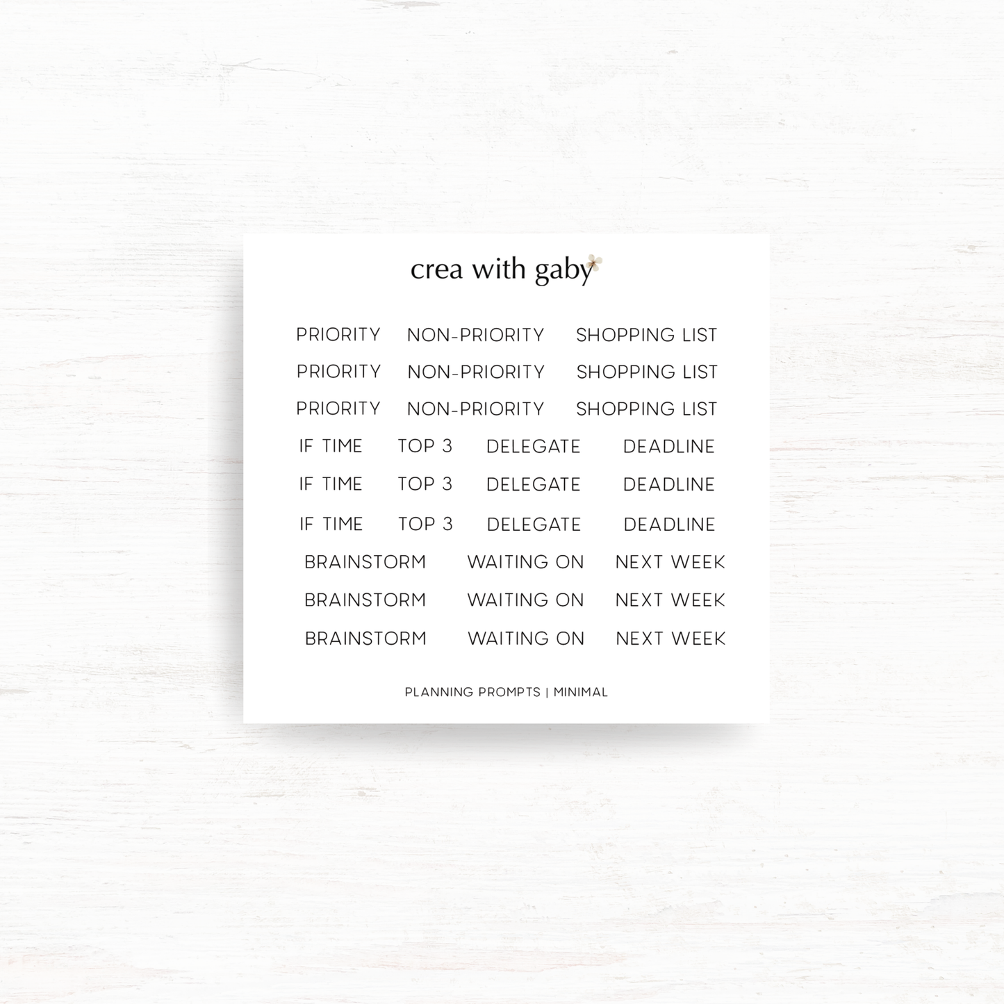 Planning prompts: Functional stickers