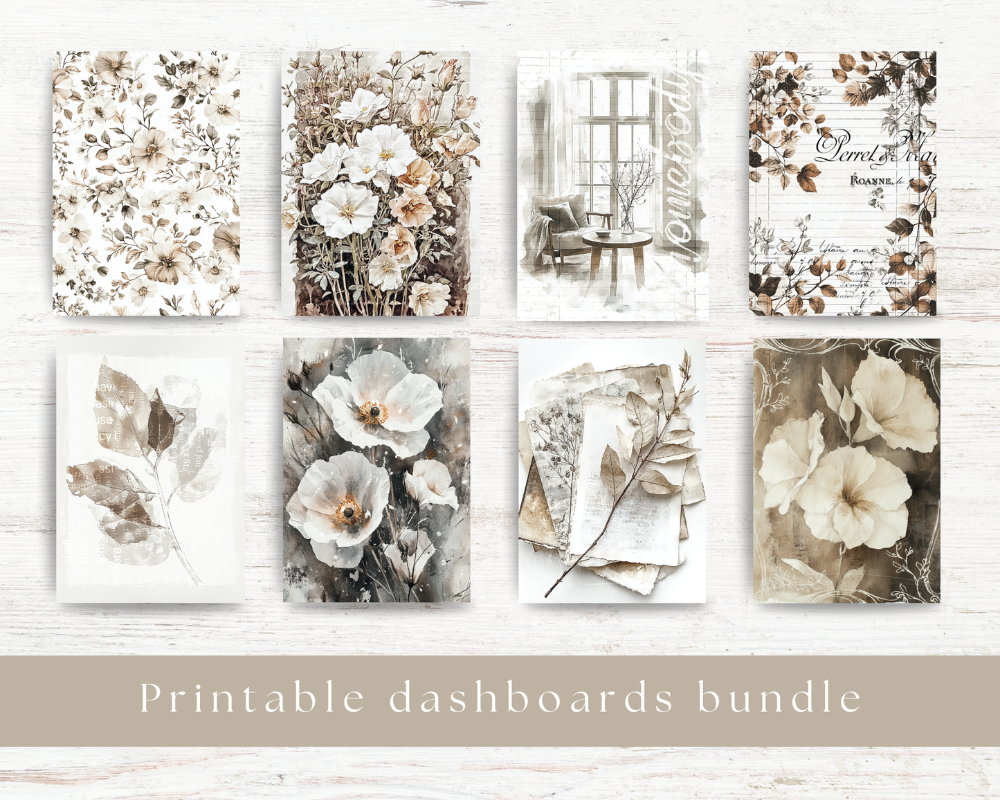 Printable dashboards bundle: Homebody collection (8 designs)