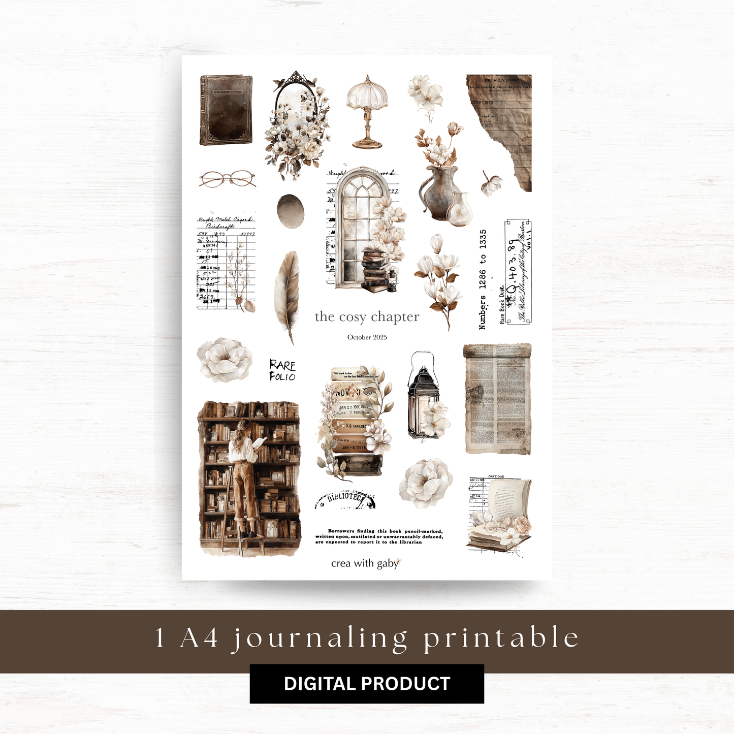 Digital journaling kit: The Cosy Chapter (October 2025 sub kit)