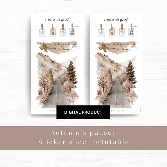 Printable PNG sticker sheets: Autumn's pause