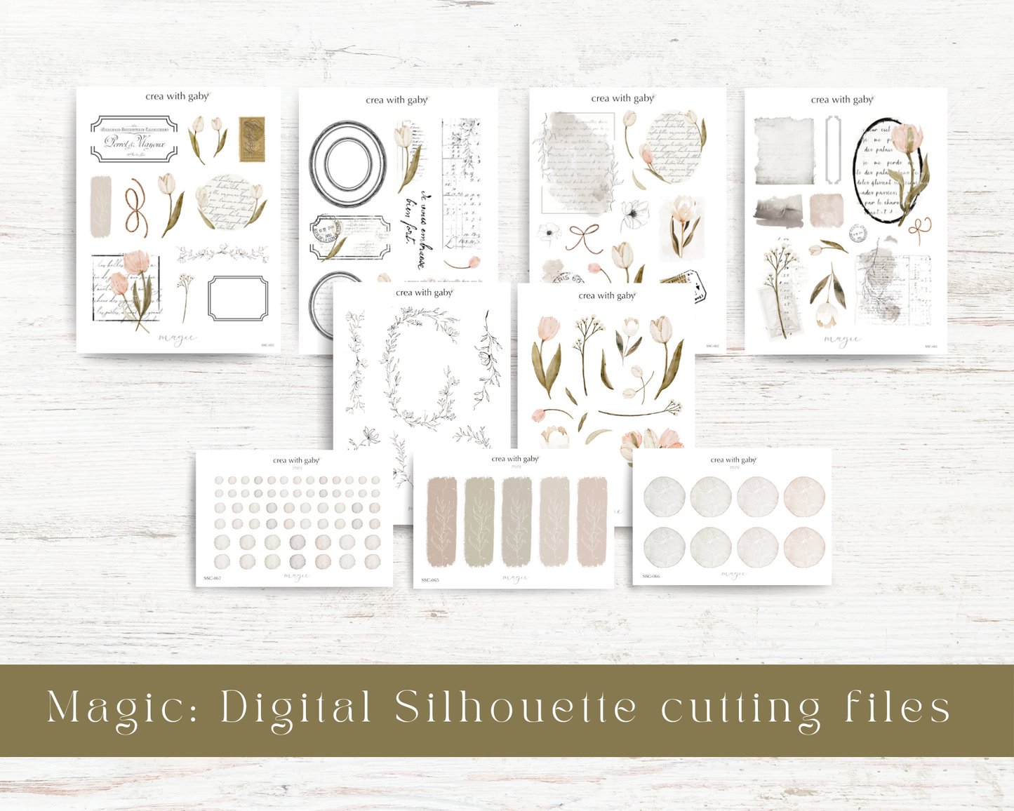 Silhouette cutting file: Magic collection bundle (9 digital sticker sheets)