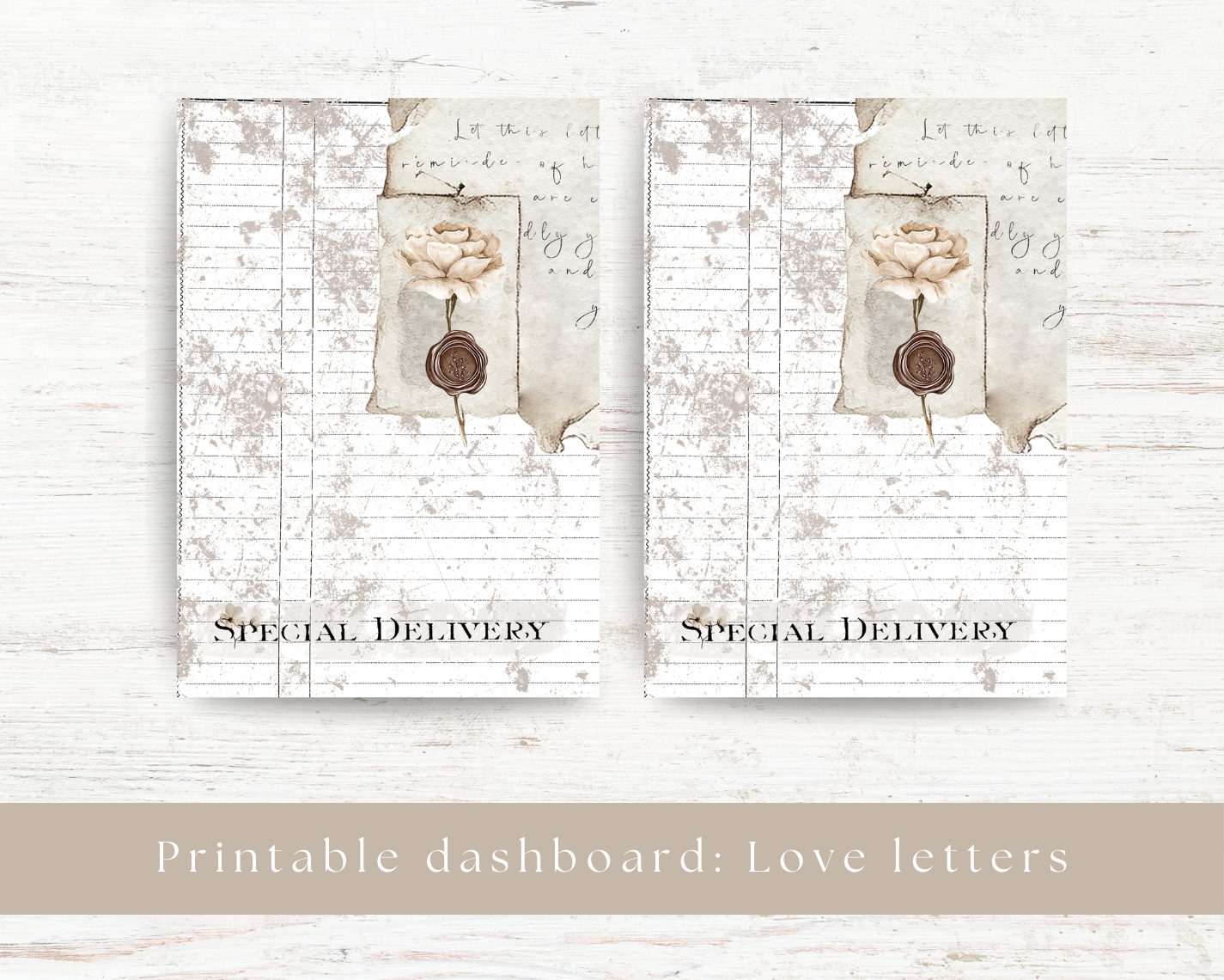 Printable dashboards: Love letters collection