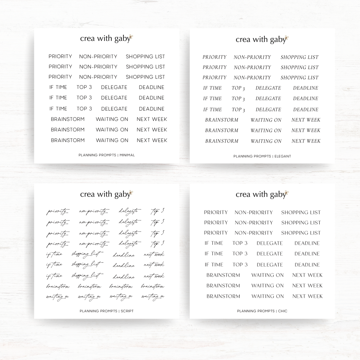 Planning prompts: Functional stickers