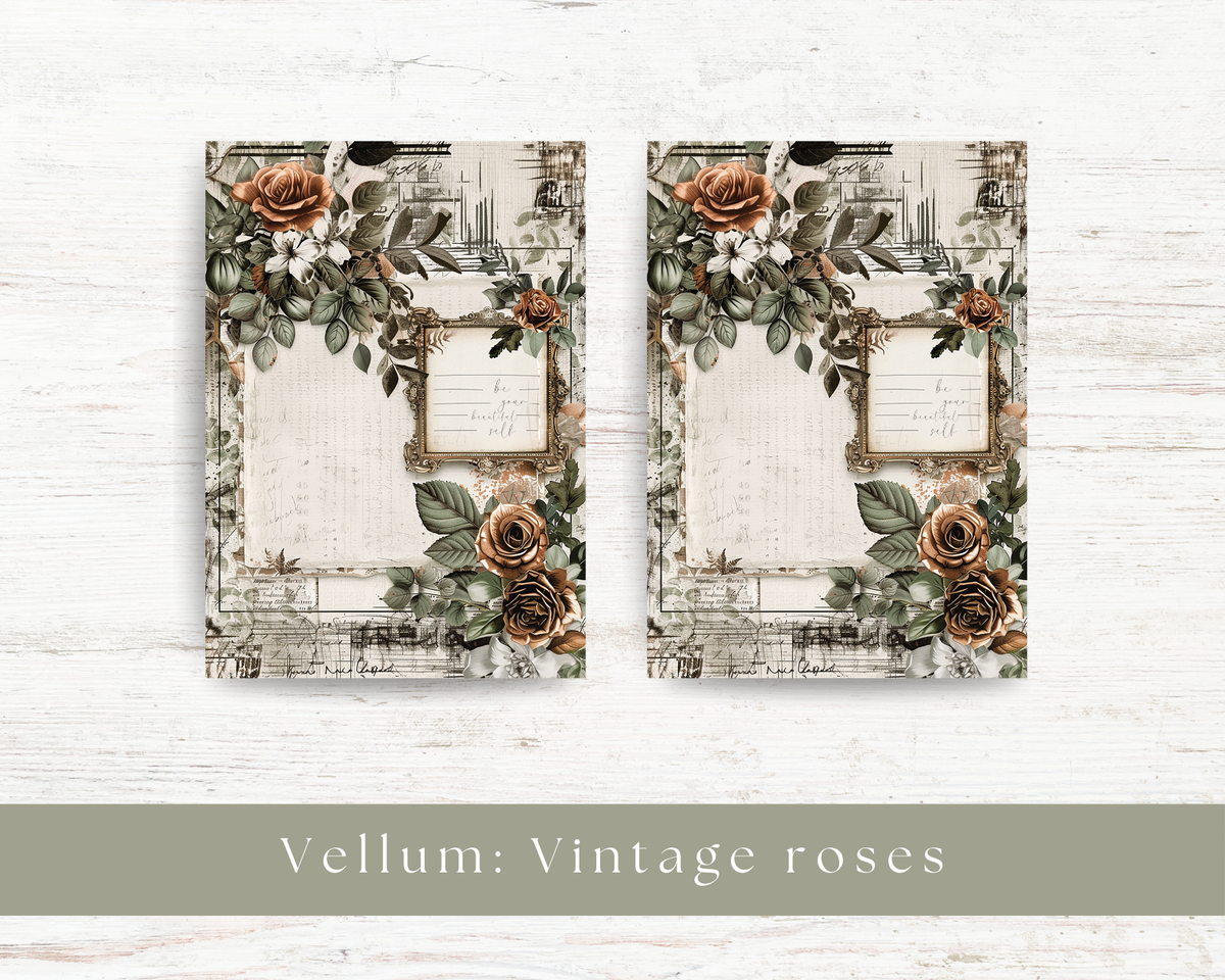 Vellum paper: Vintage roses