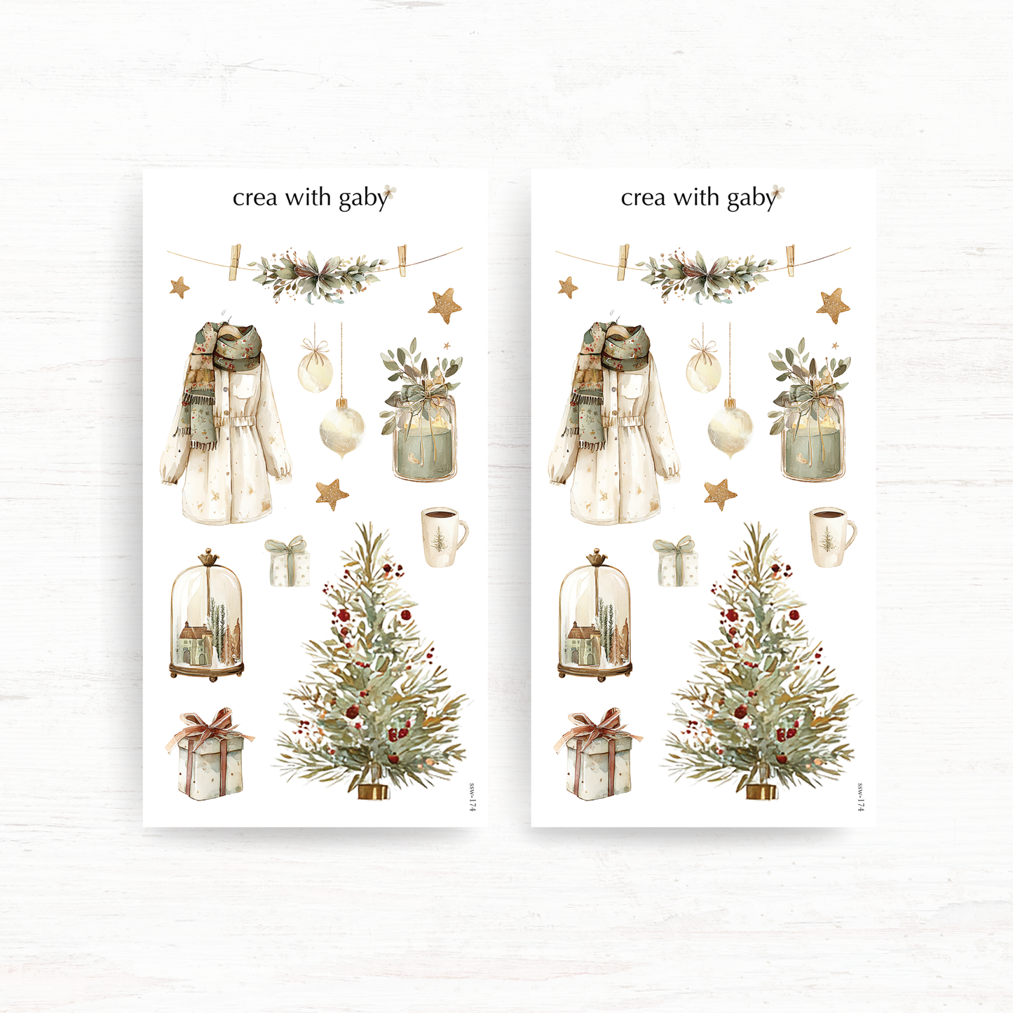 Vintage Christmas sticker sheet: Christmas wishes