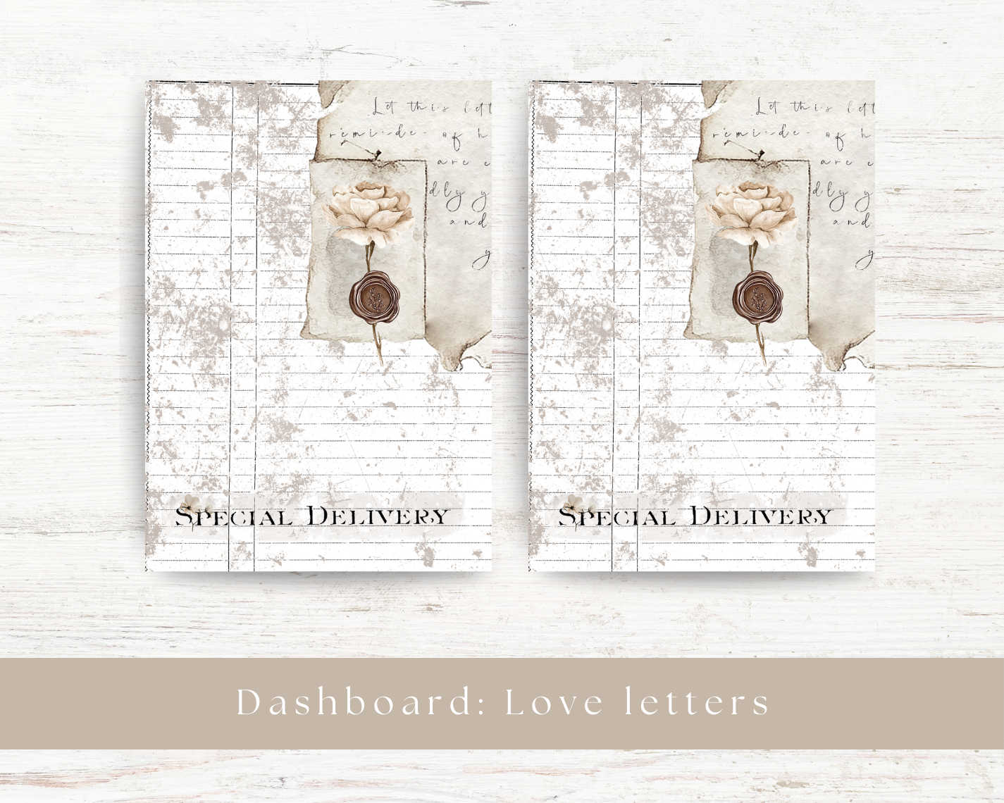 Vellum & sticker dashboards: Love letters collection