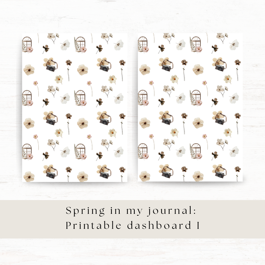 Printable dashboards: Spring in my journal