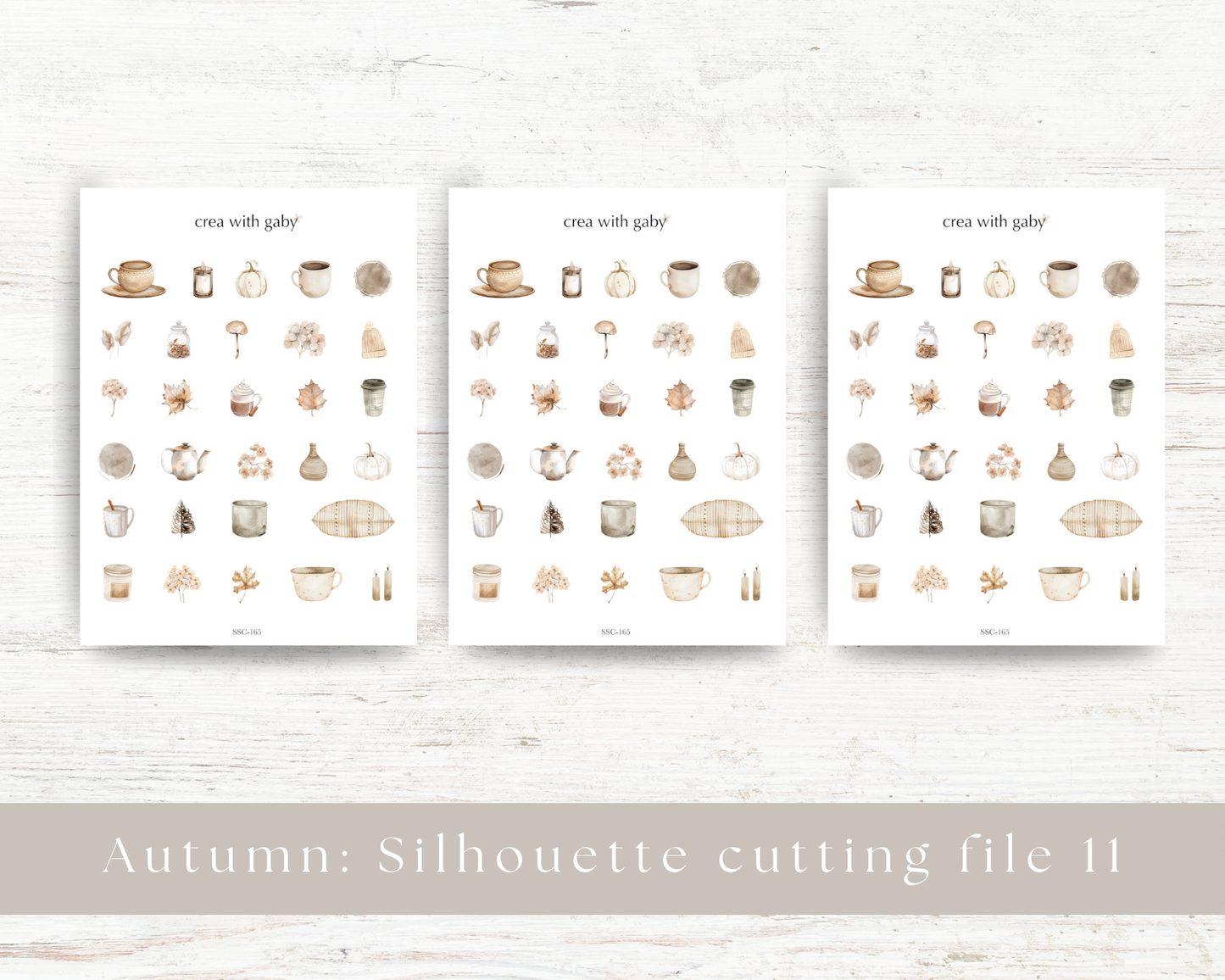 Silhouette cutting file: Autumn collection sticker sheet (165)