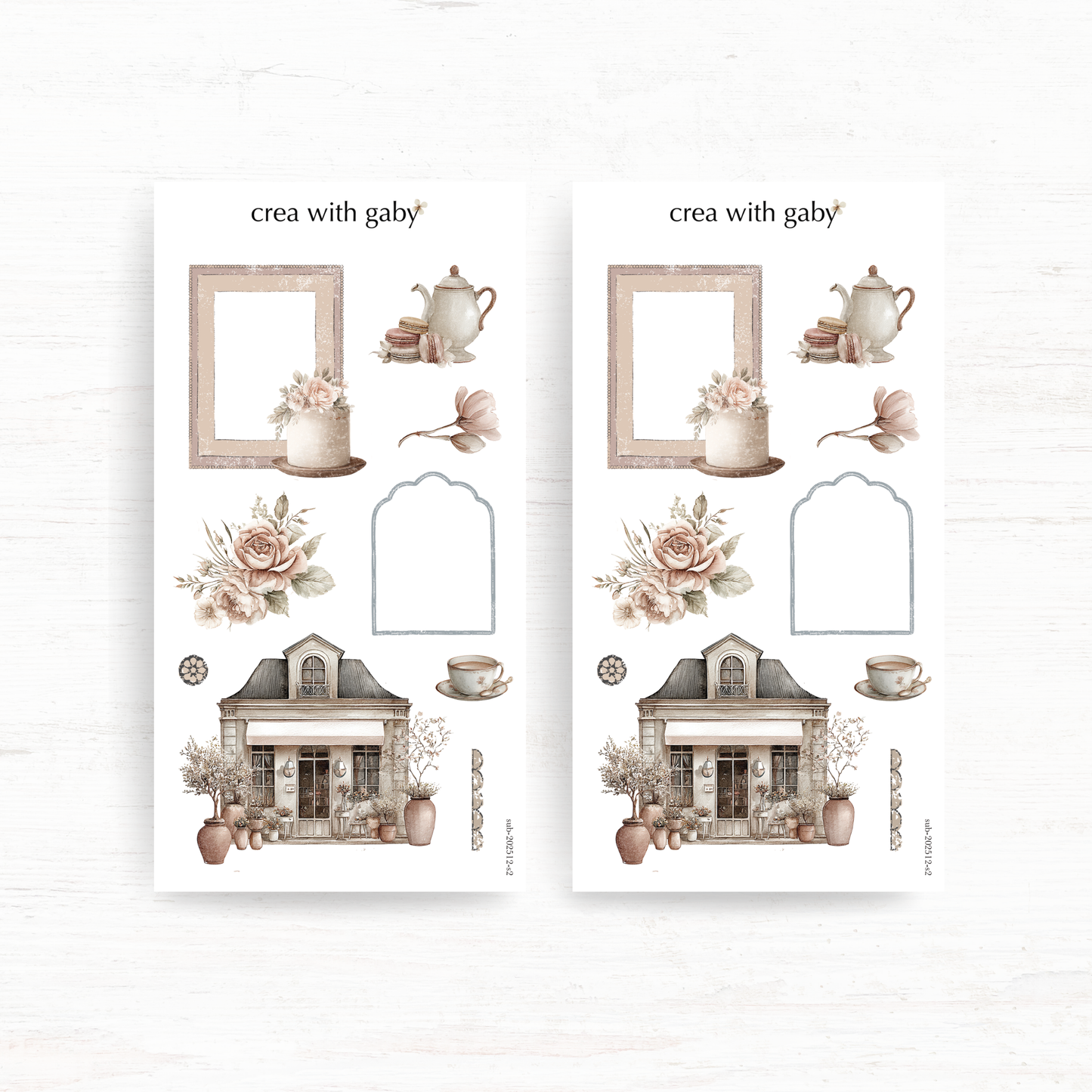 Deco stickers: Afternoon tea (December 2025 sub kit)