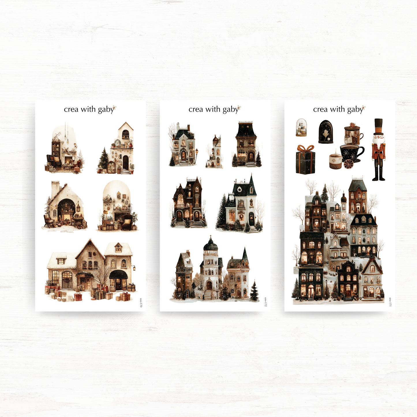 Christmas village mini sticker bundle: Christmas wishes (3 stickers)