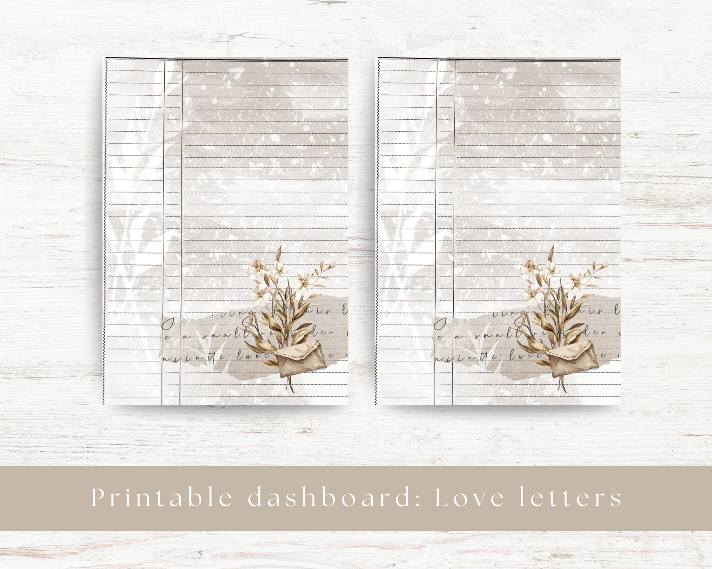 Printable dashboards: Love letters collection
