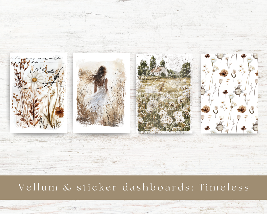 Vellum & sticker dashboards: Timeless collection