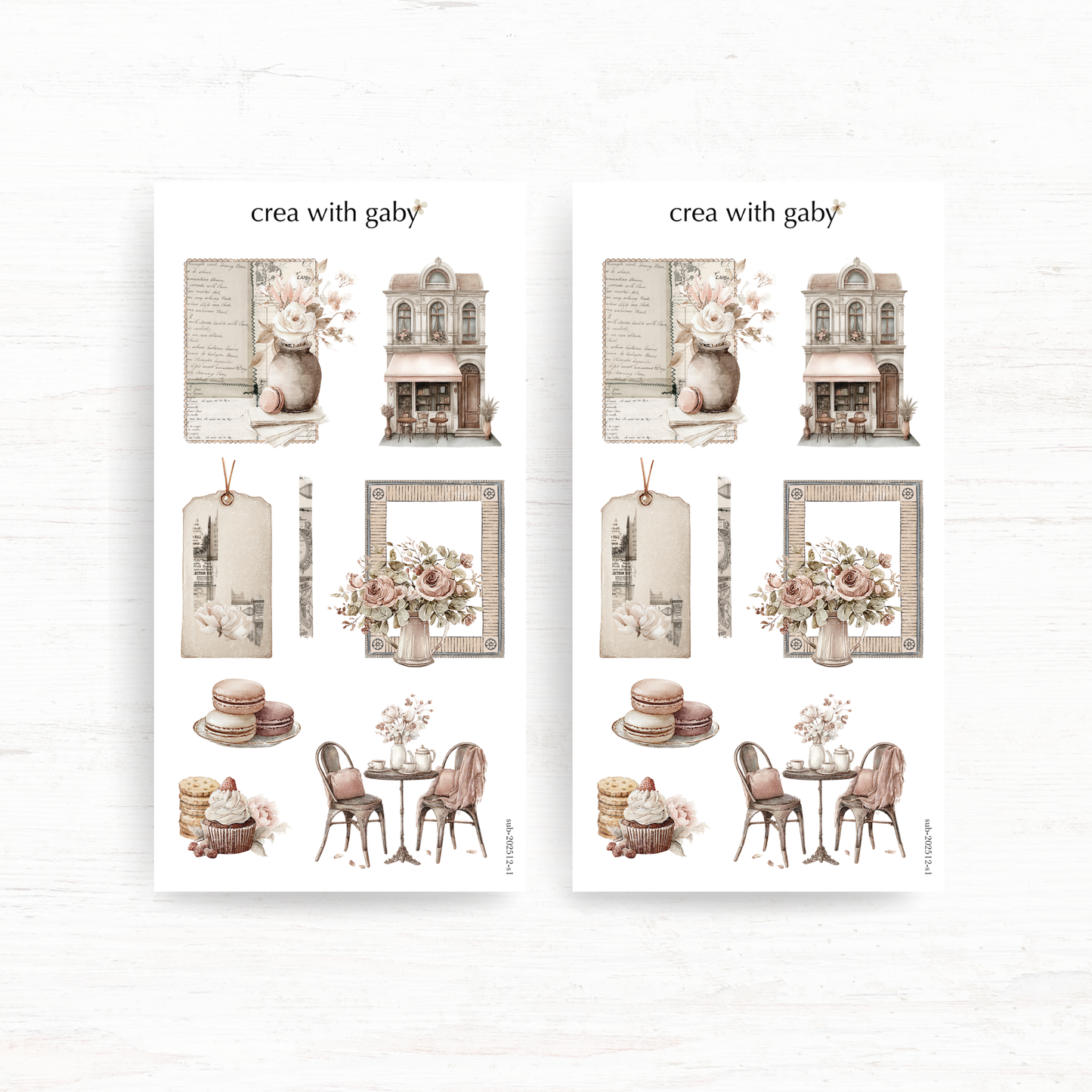 Deco stickers: Afternoon tea (December 2025 sub kit)