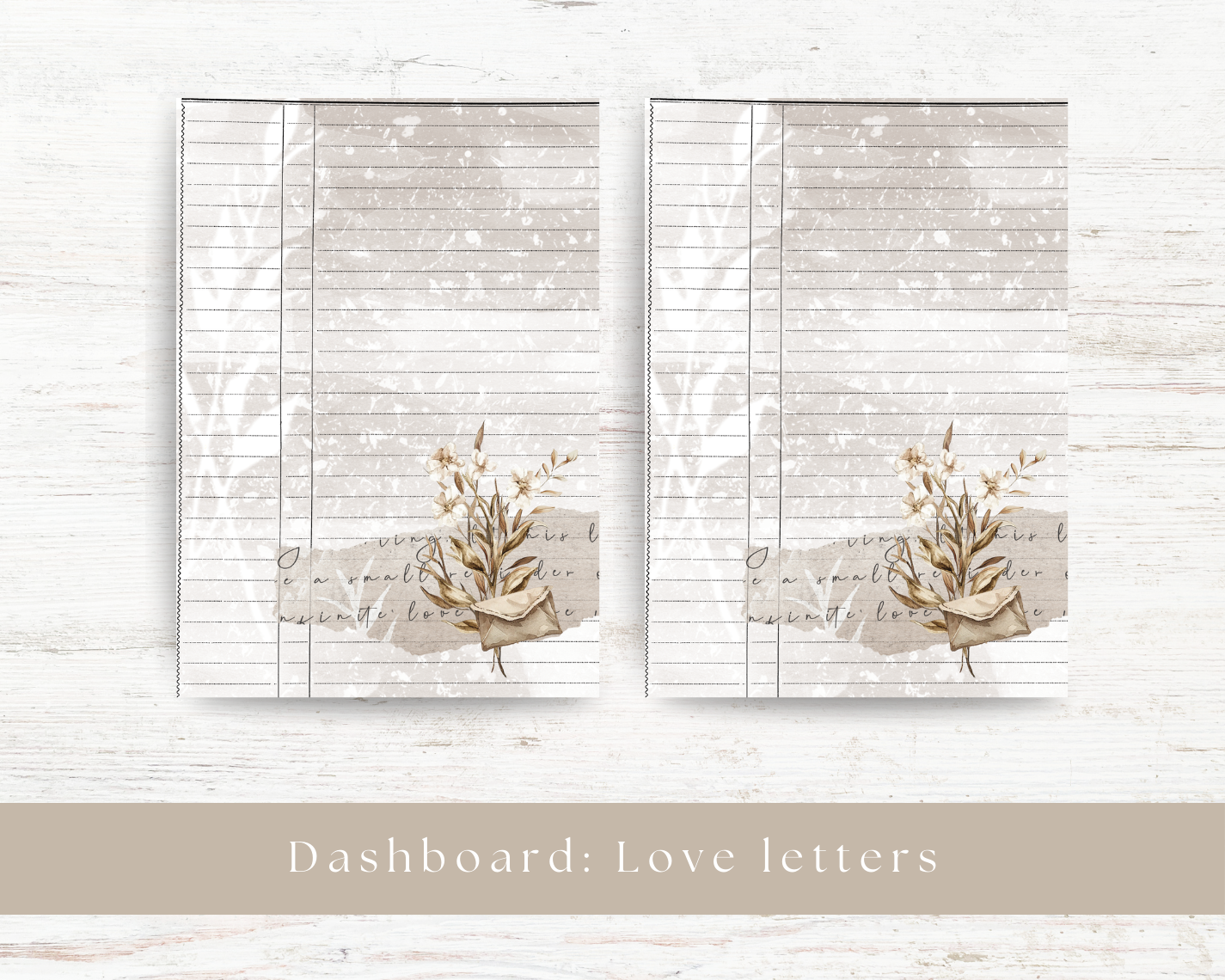 Vellum & sticker dashboards: Love letters collection
