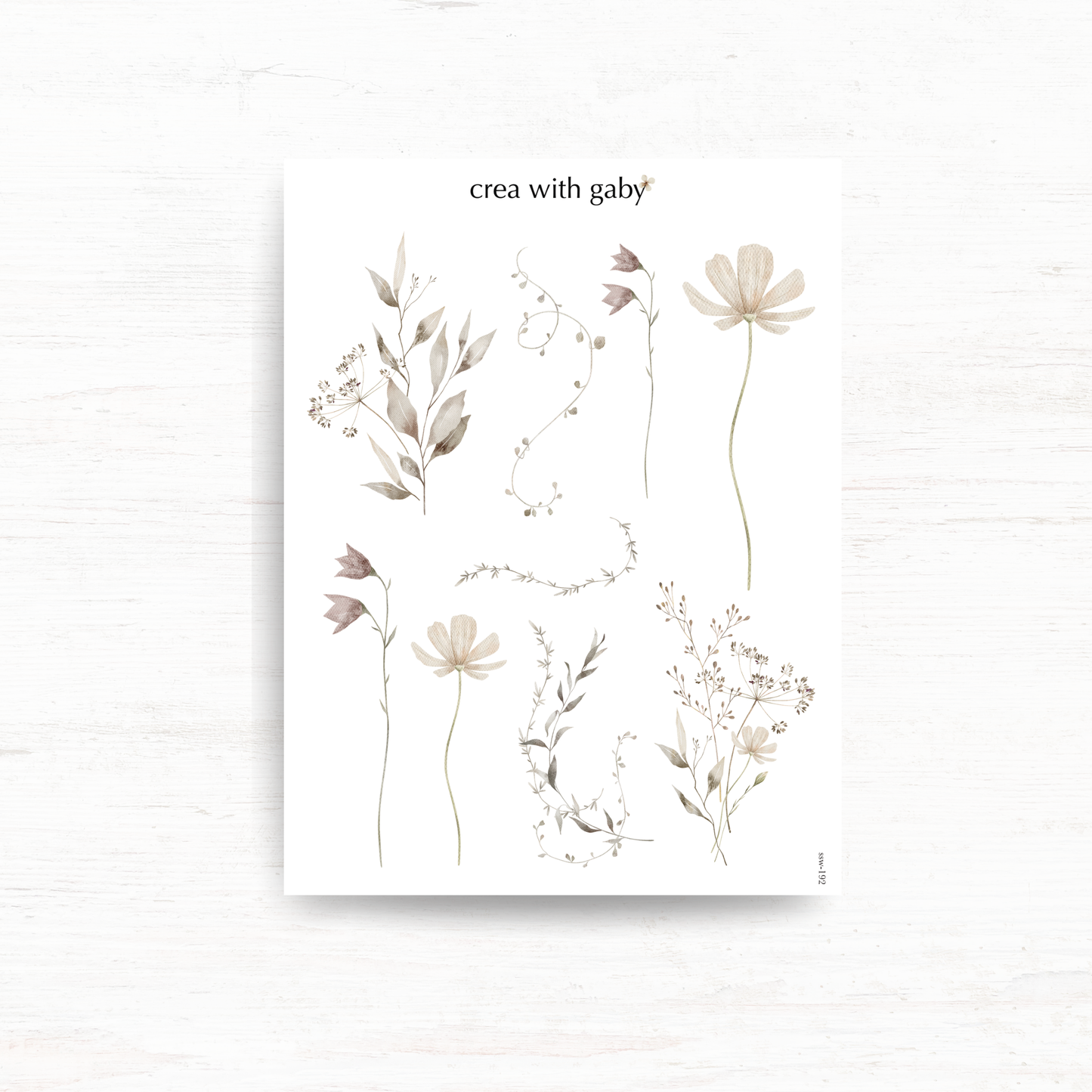 Neutral floral stickers: Memories collection