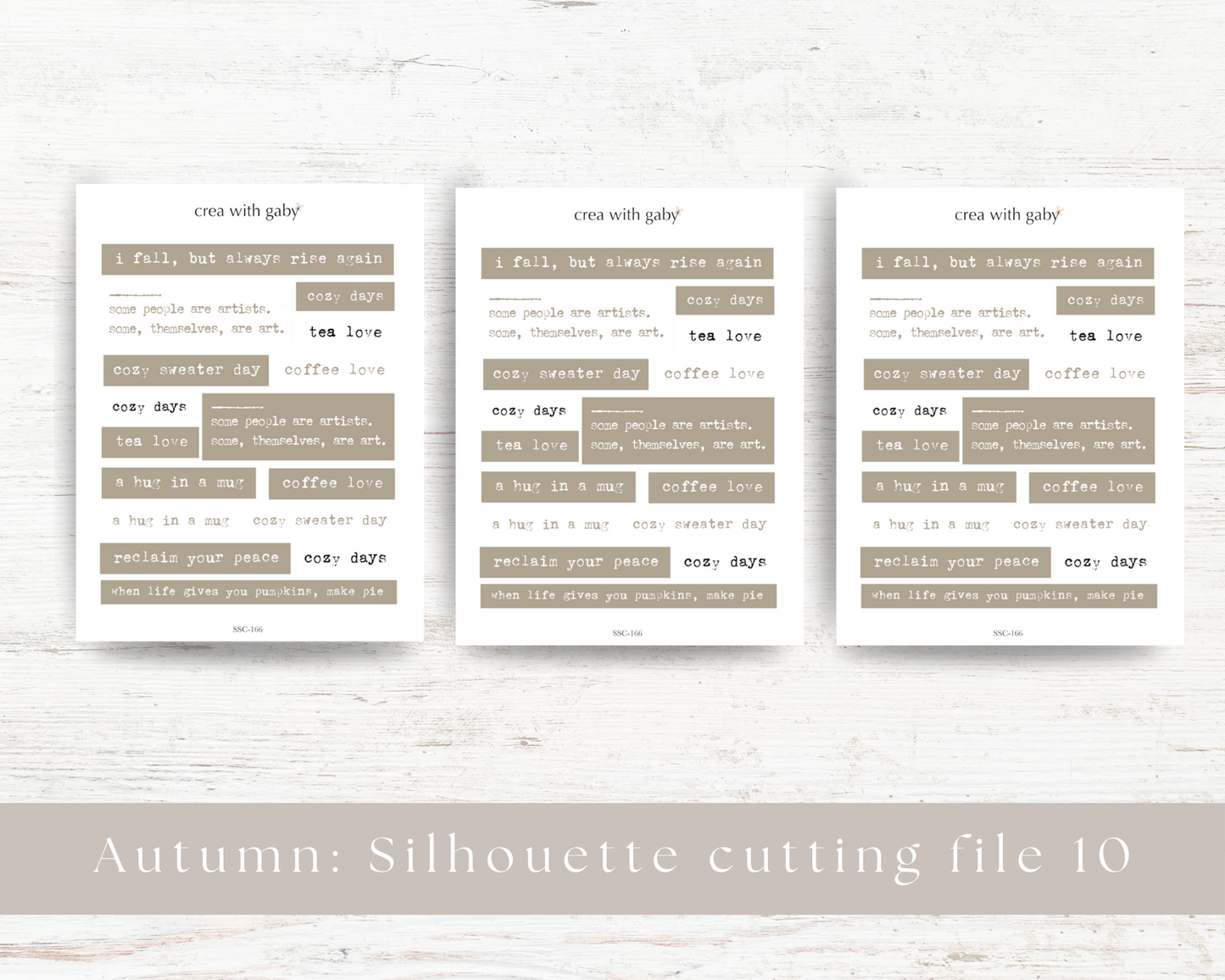 Silhouette cutting file: Autumn collection sticker sheet (166)