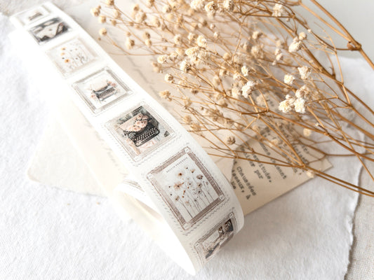 Pre-cut washi tape with backing paper: Stamps (Love letters collection)