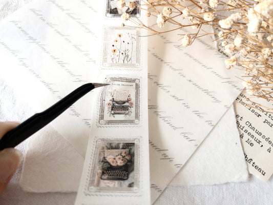 Pre-cut washi tape with backing paper: Stamps (Love letters collection)