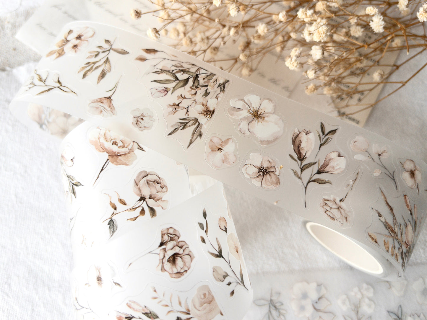 Pre-cut PET tape: Blossoming (Love letters collection)