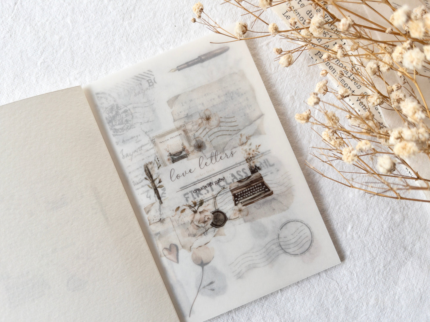Washi sticker book: Love letters collection (60+ stickers)