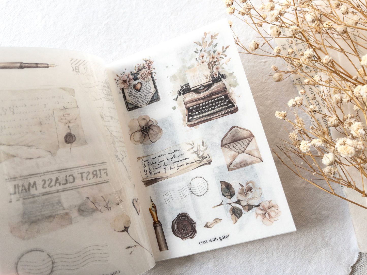 Washi sticker book: Love letters collection (60+ stickers)