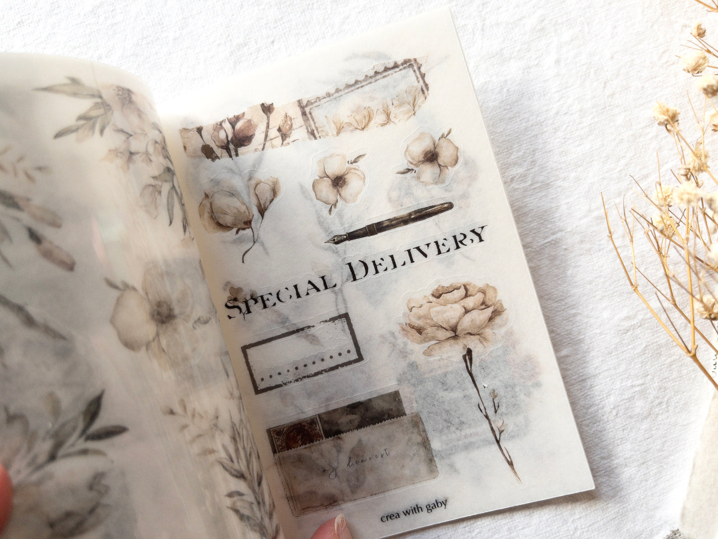 Washi sticker book: Love letters collection (60+ stickers)