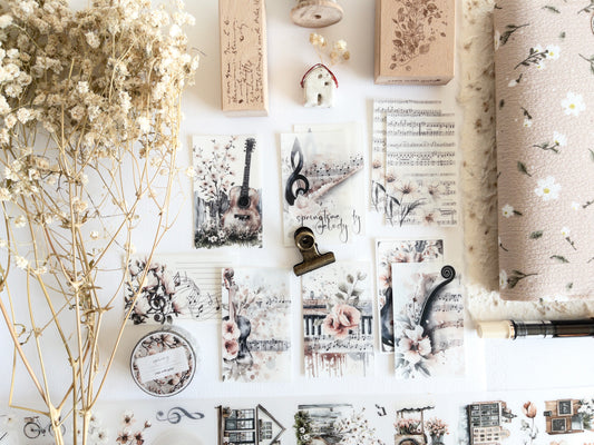 Small deco stickers: Set of 10 (Springtime melody)