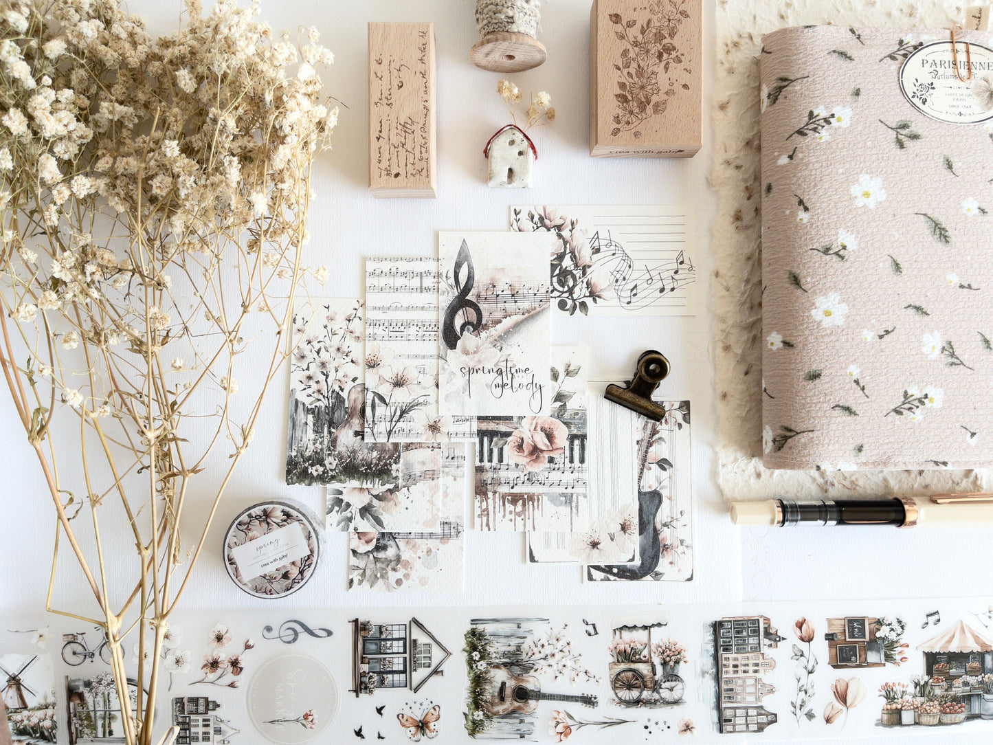 Journaling cards: Springtime melody (set of 9)