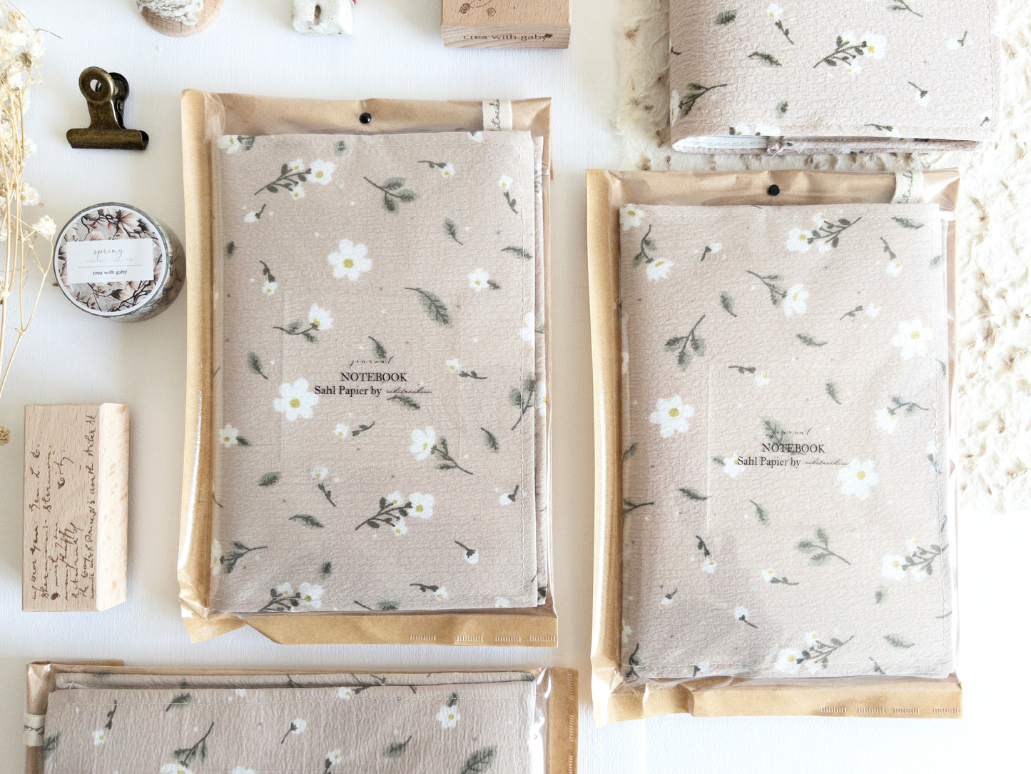 A6 handmade journal cover with handmade journal (spring release)