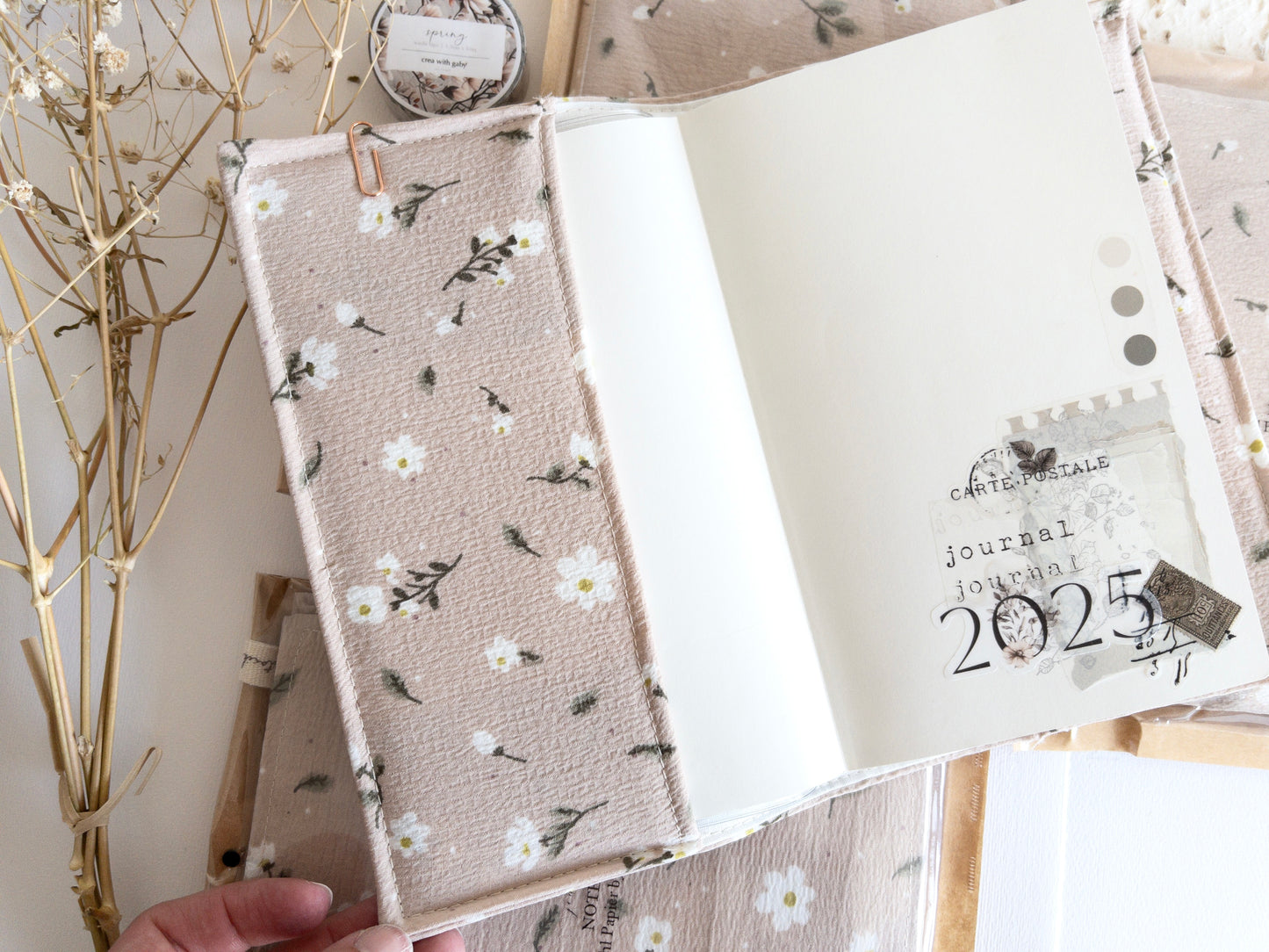A6 handmade journal cover with handmade journal (spring release)