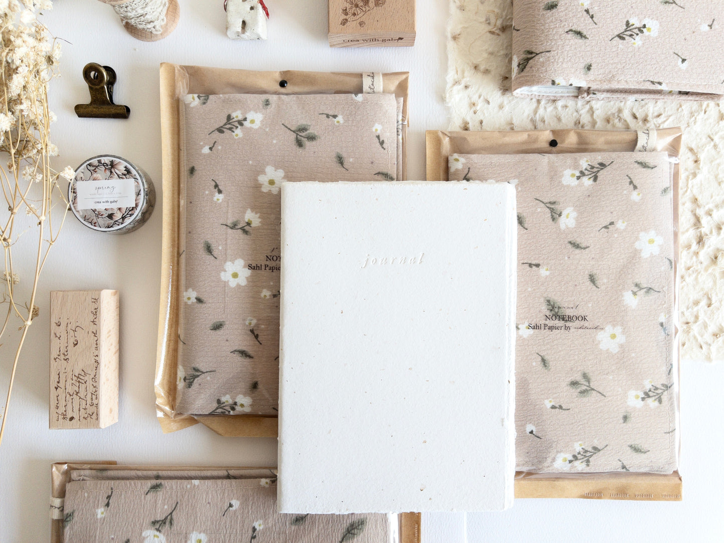 A6 handmade journal cover with handmade journal (spring release)