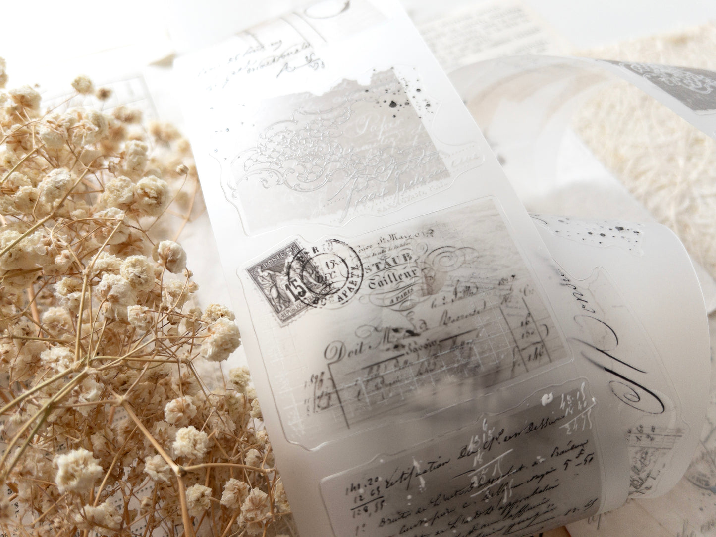 Pre-cut PET tape: Vintage layers (French romance collection)