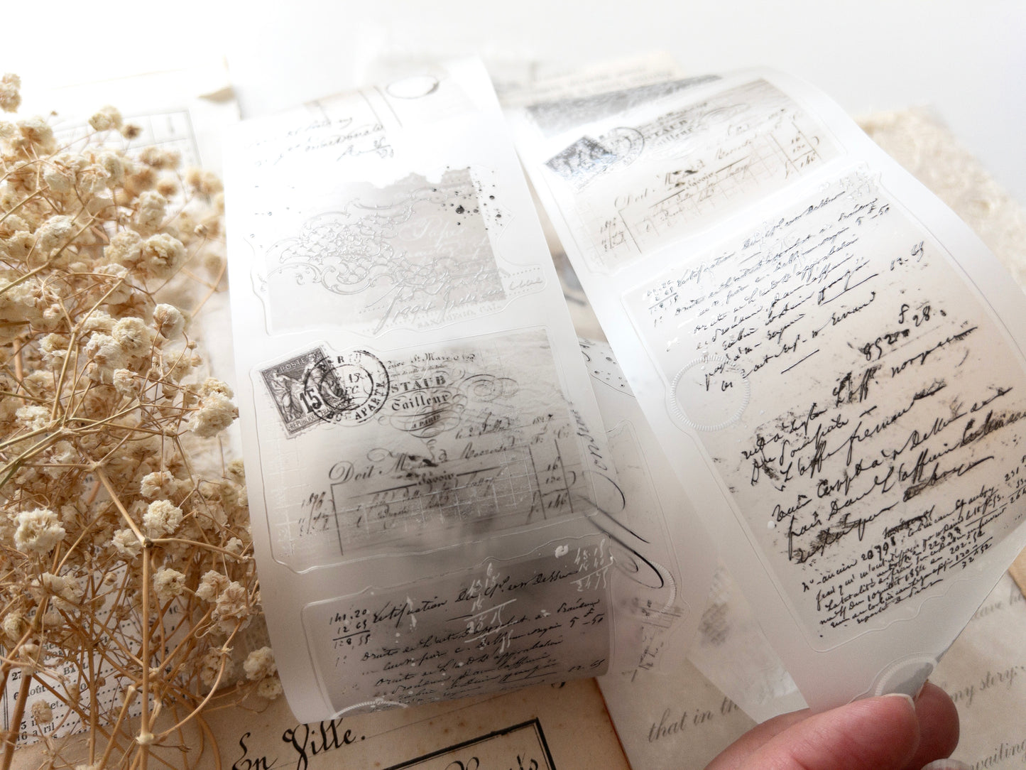 Pre-cut PET tape: Vintage layers (French romance collection)