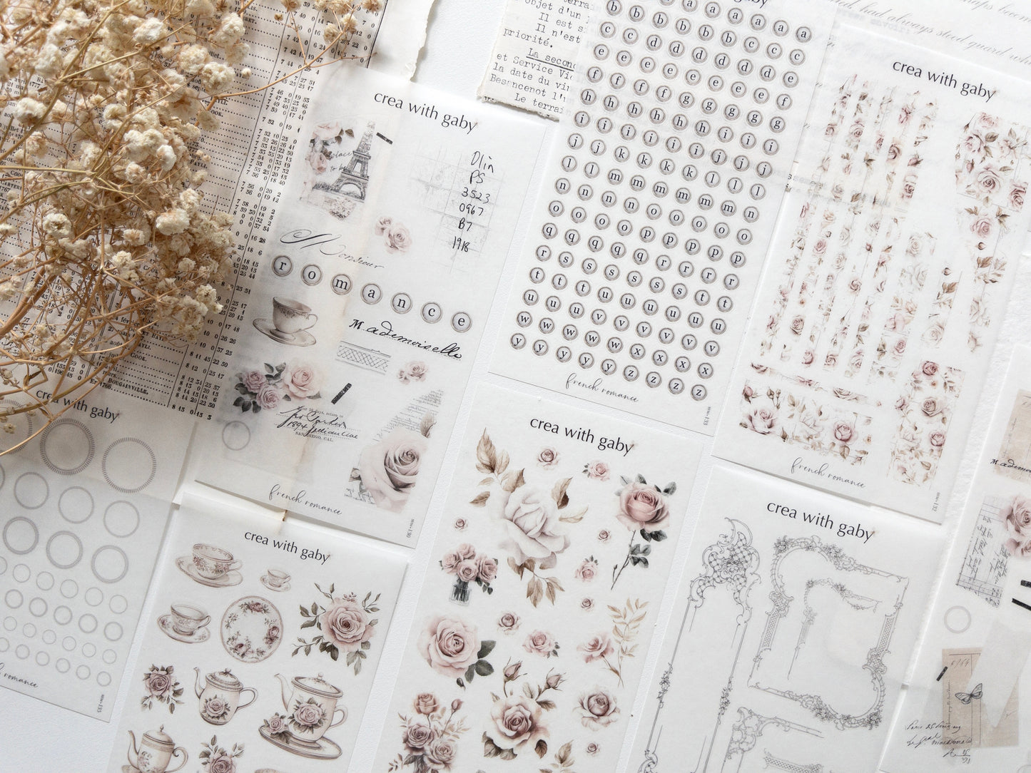 Floral stickers: French romance