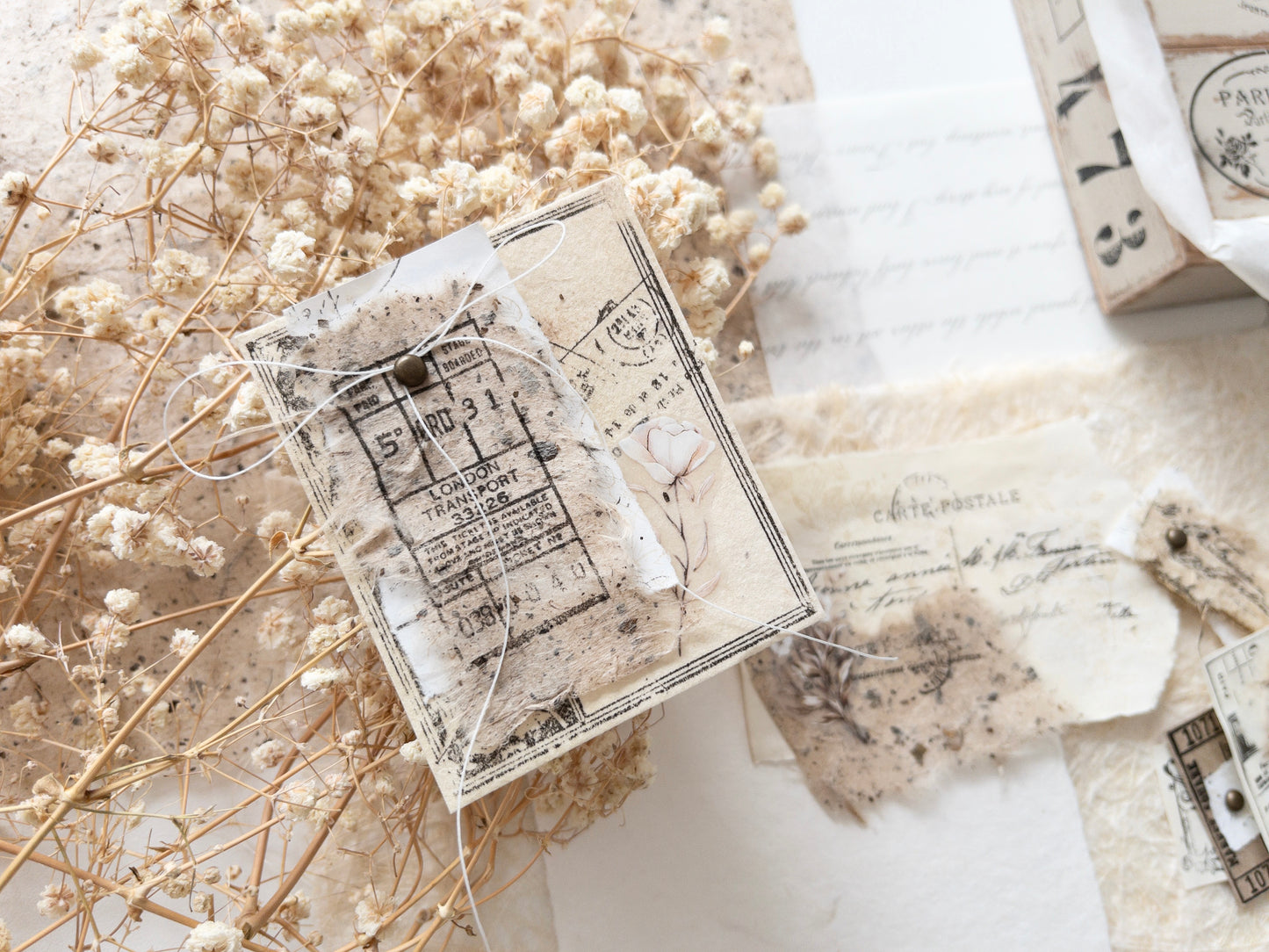 Handmade faux ephemera pack (French romance)