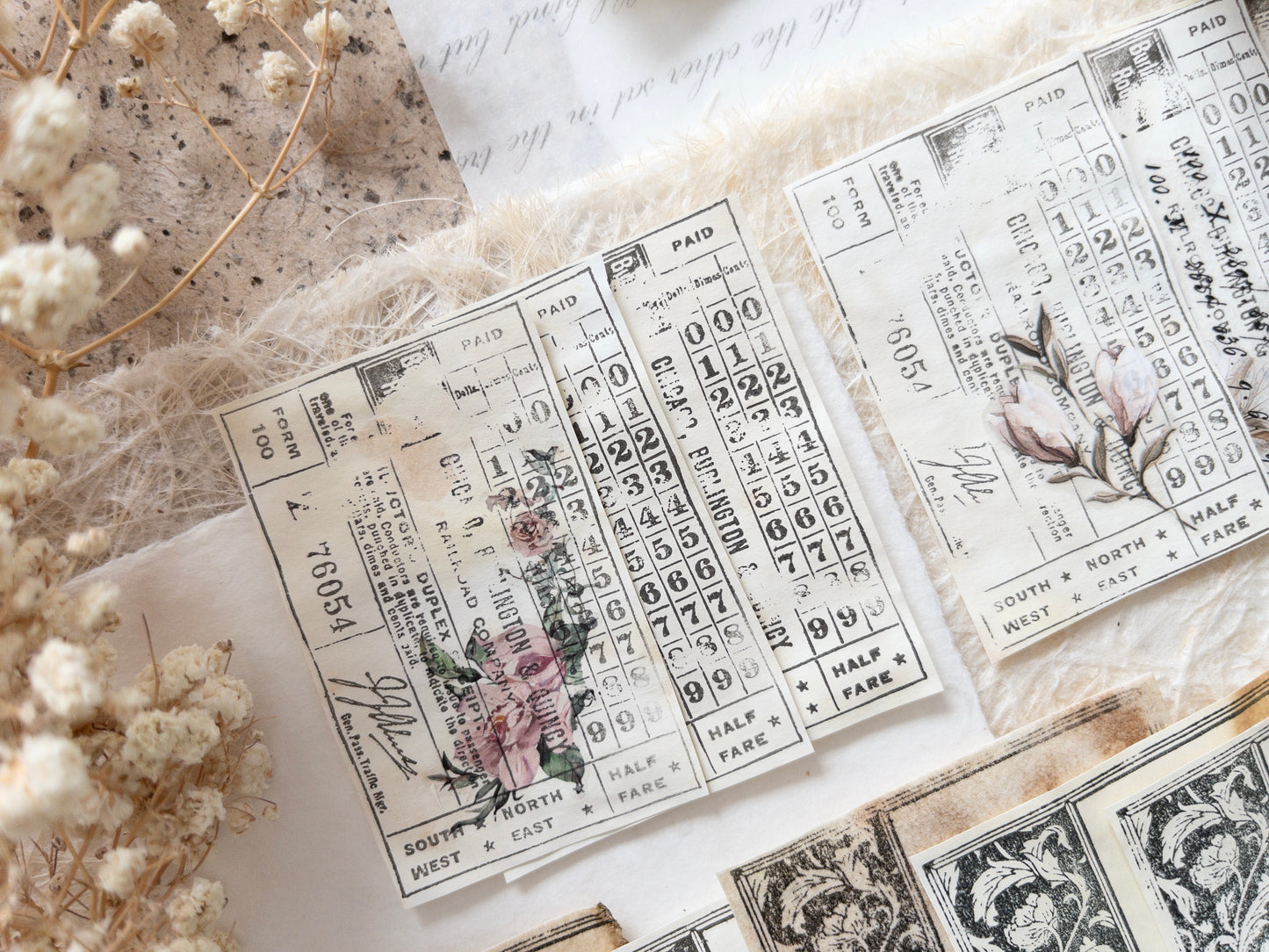 Handmade faux ephemera pack (French romance)