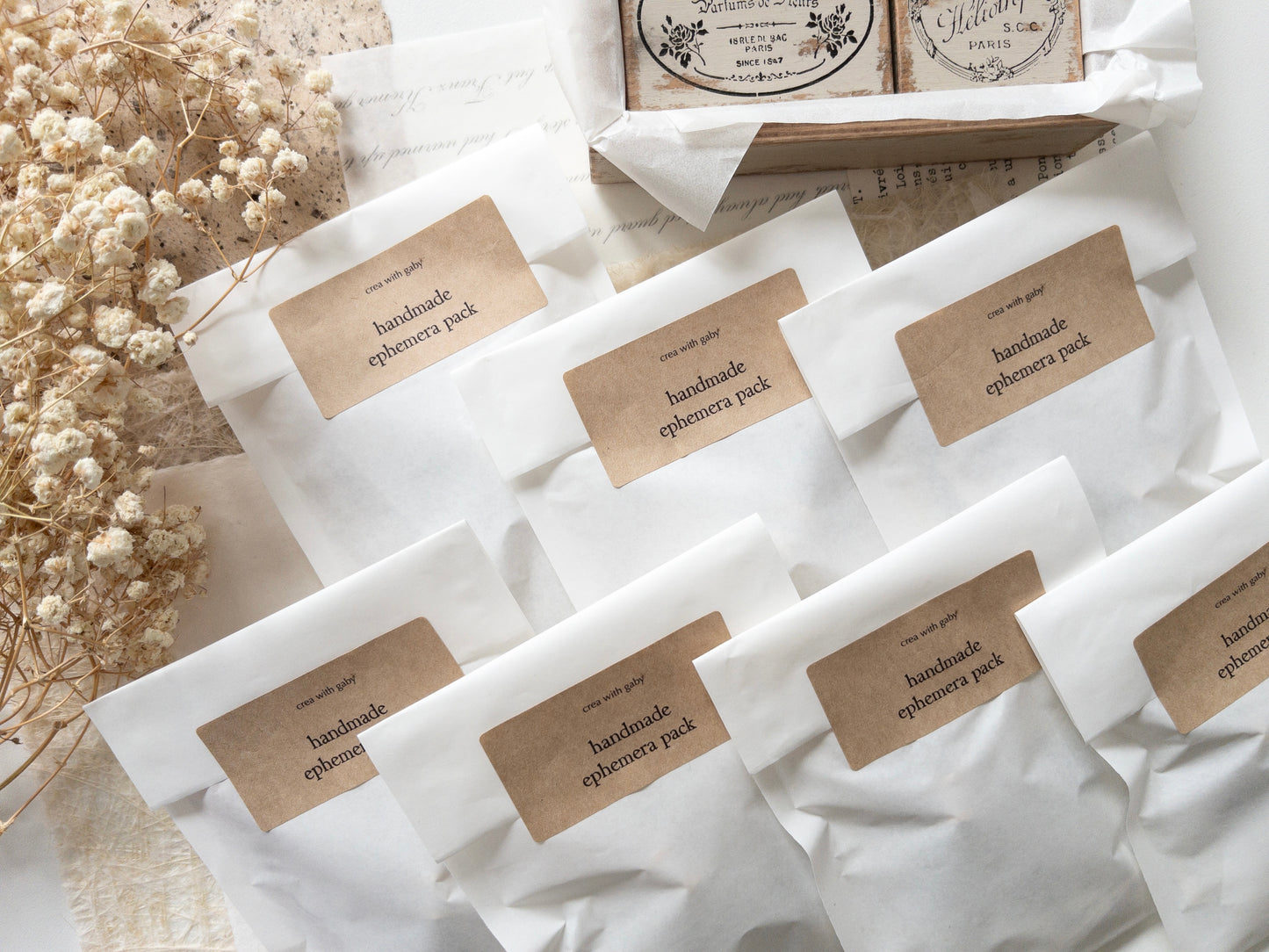 Handmade faux ephemera pack (French romance)