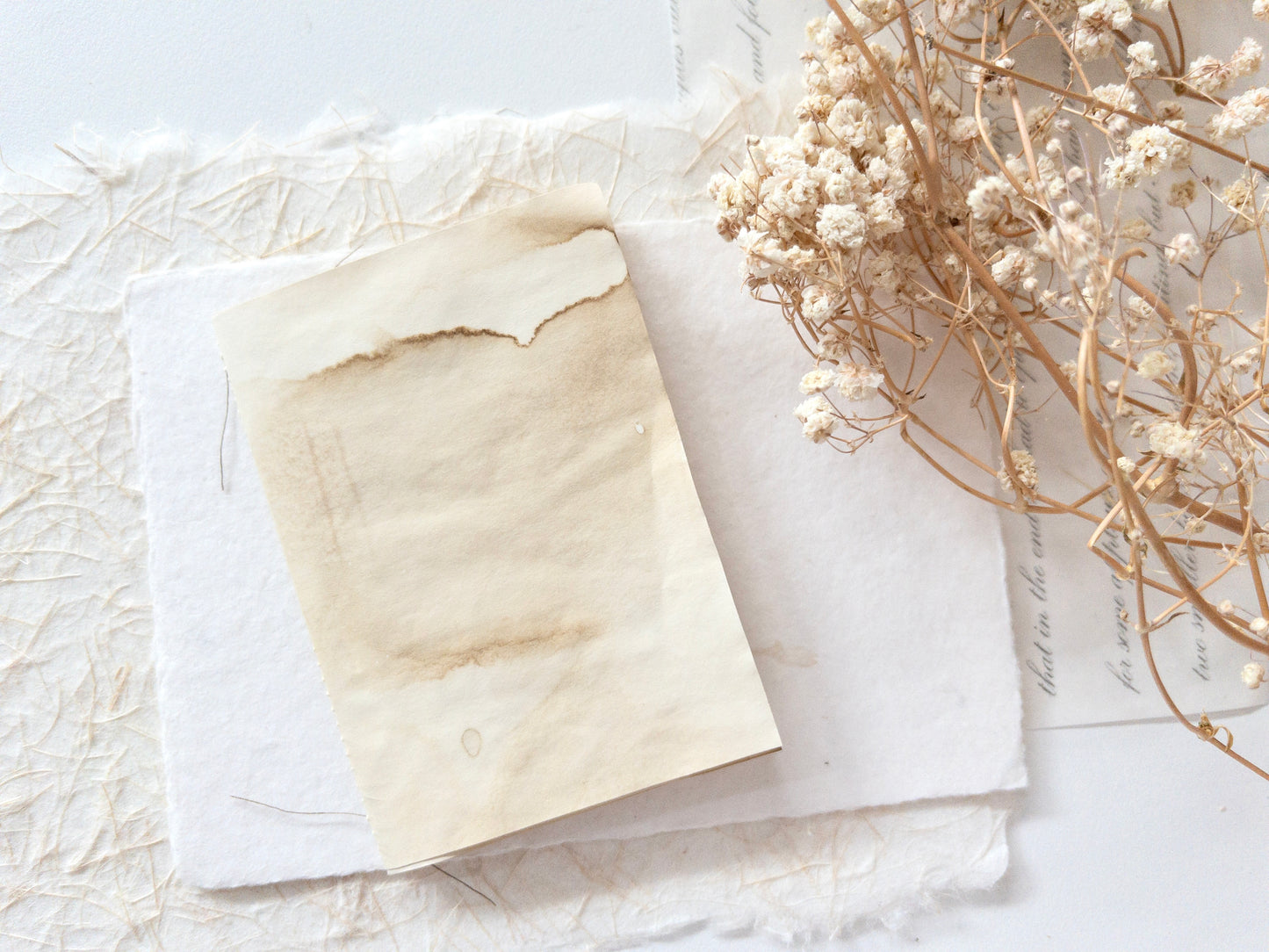 Mini coffee-dyed Tomoe River paper journal (A7)