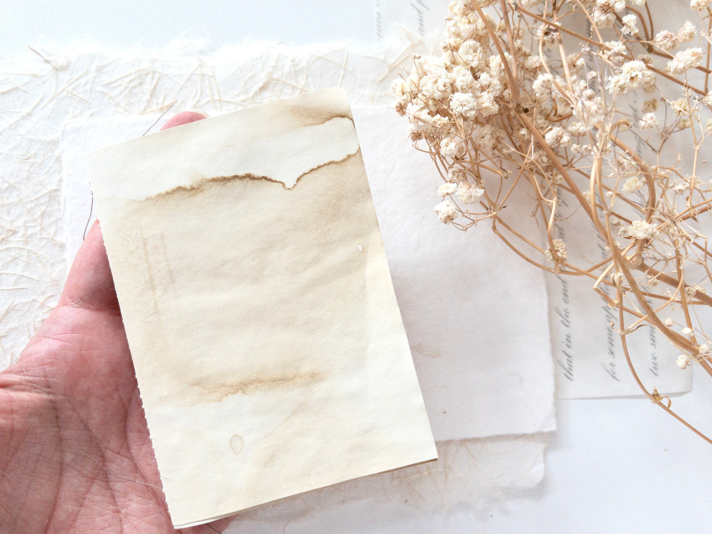 Mini coffee-dyed Tomoe River paper journal (A7)