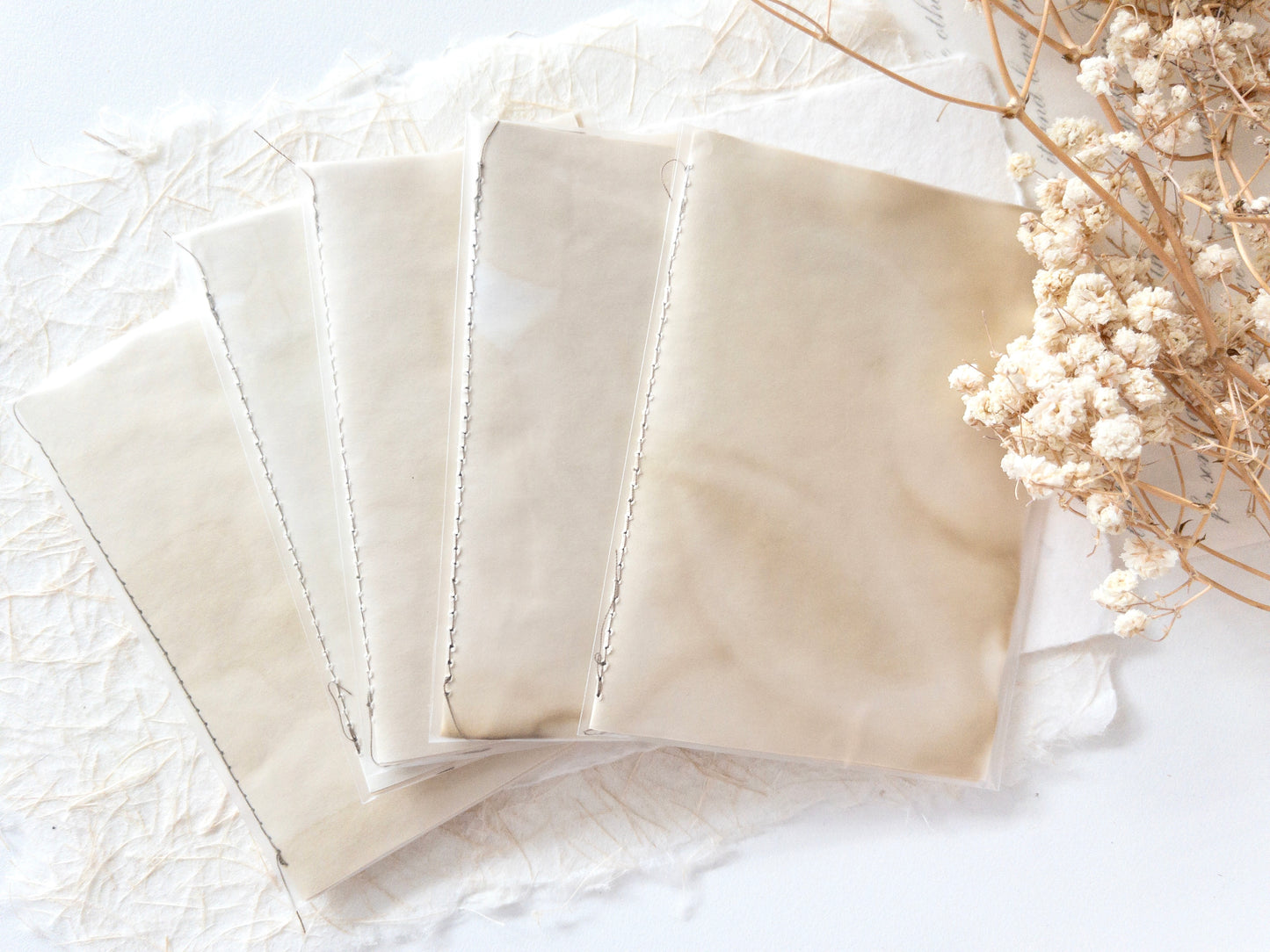 Mini coffee-dyed Tomoe River paper journal (A7)