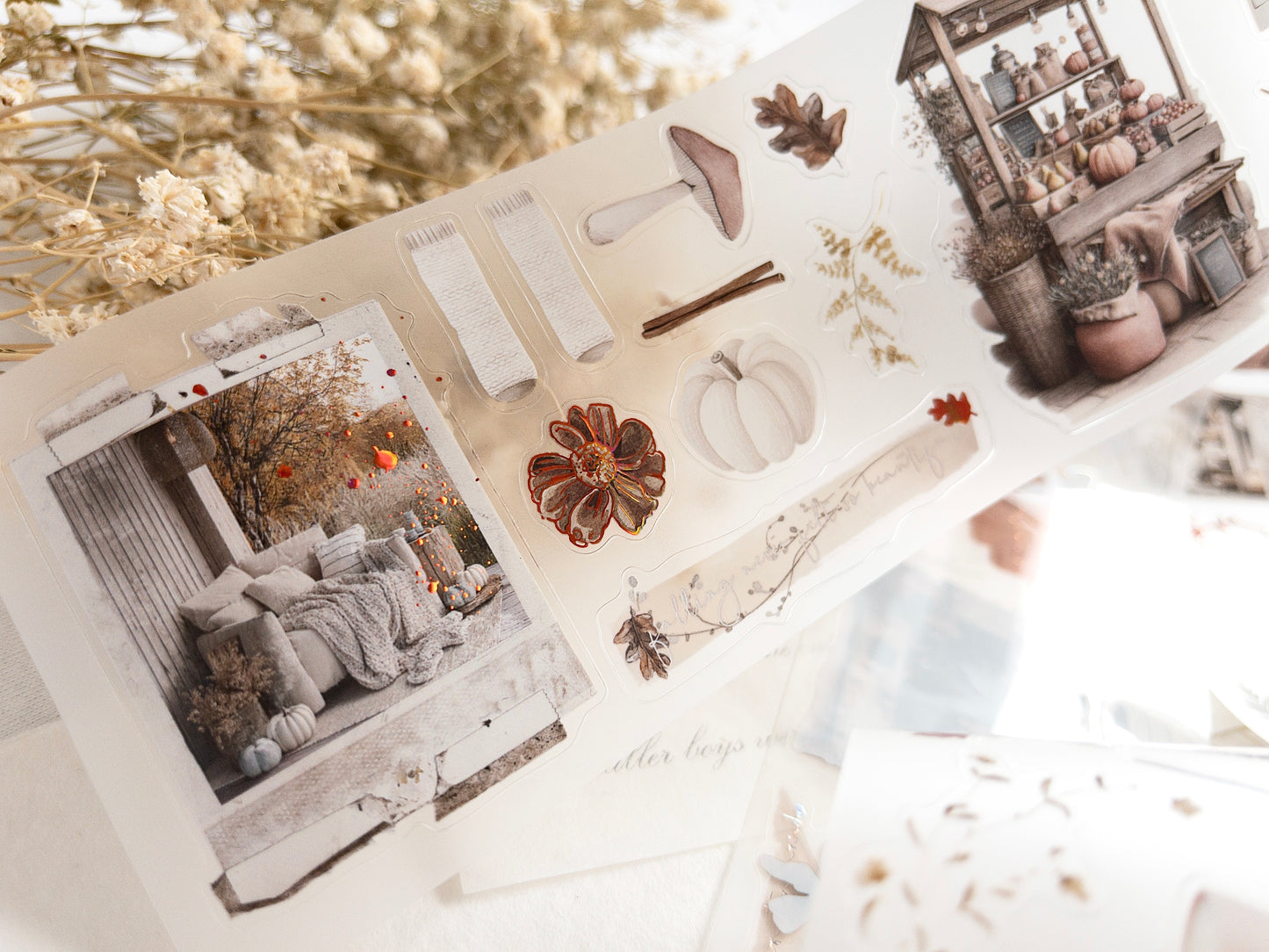 Foiled pre-cut PET tape: Autumn's pause