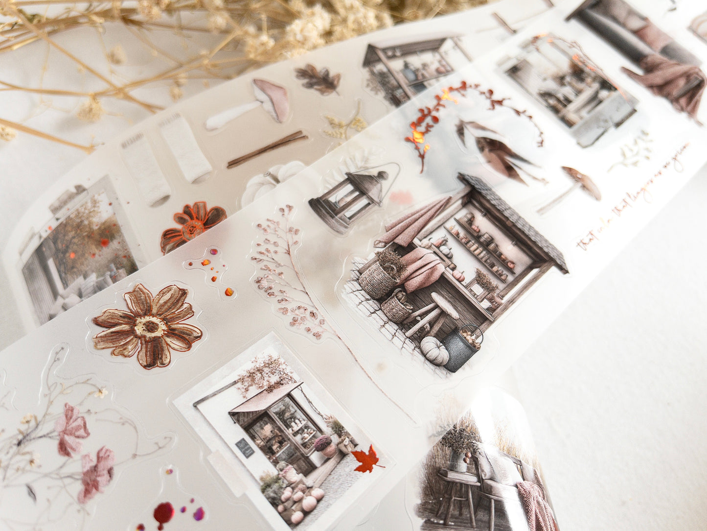 Foiled pre-cut PET tape: Autumn's pause