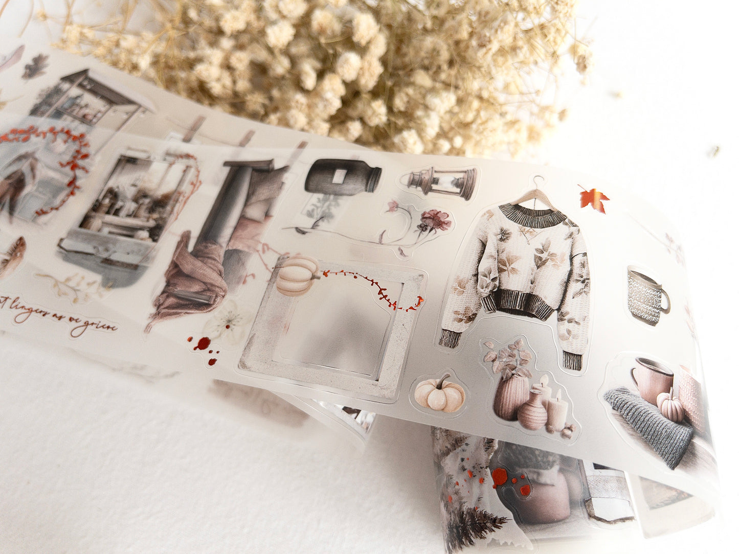Foiled pre-cut PET tape: Autumn's pause