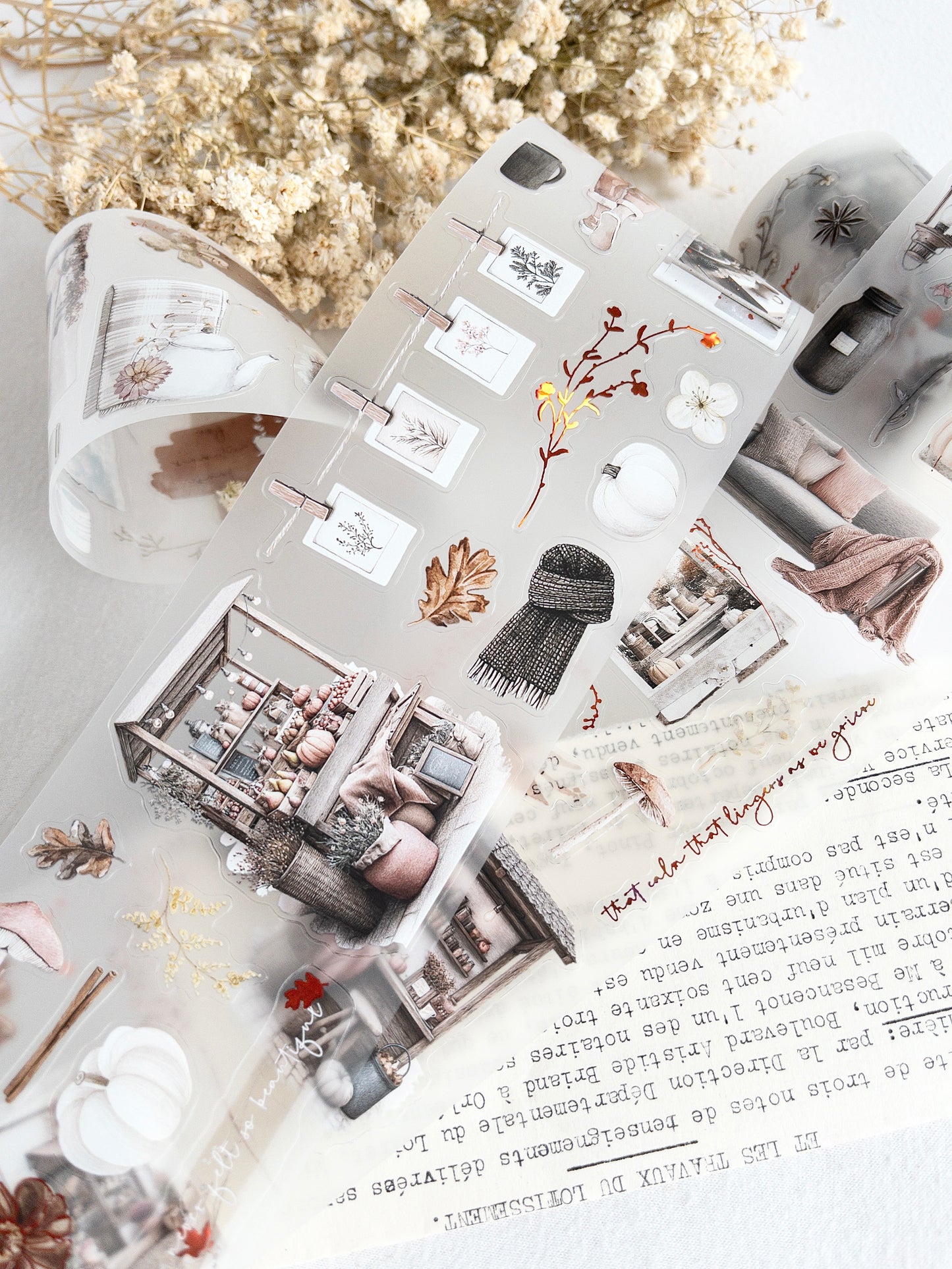Foiled pre-cut PET tape: Autumn's pause