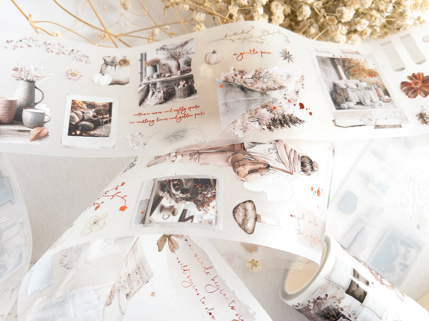 Foiled pre-cut PET tape: Autumn's pause