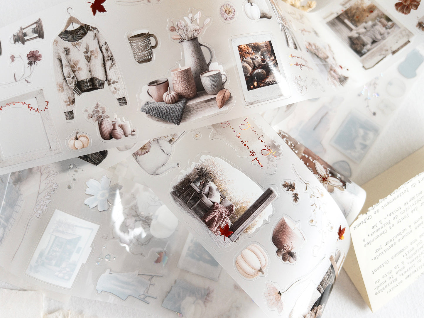 Foiled pre-cut PET tape: Autumn's pause