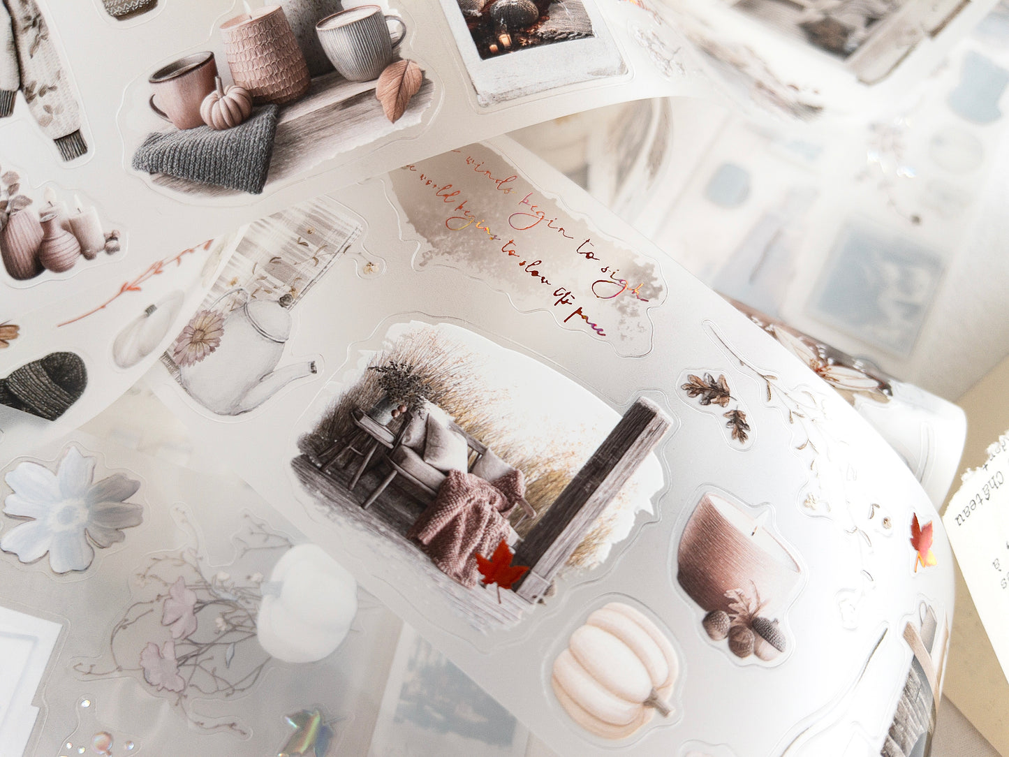 Foiled pre-cut PET tape: Autumn's pause