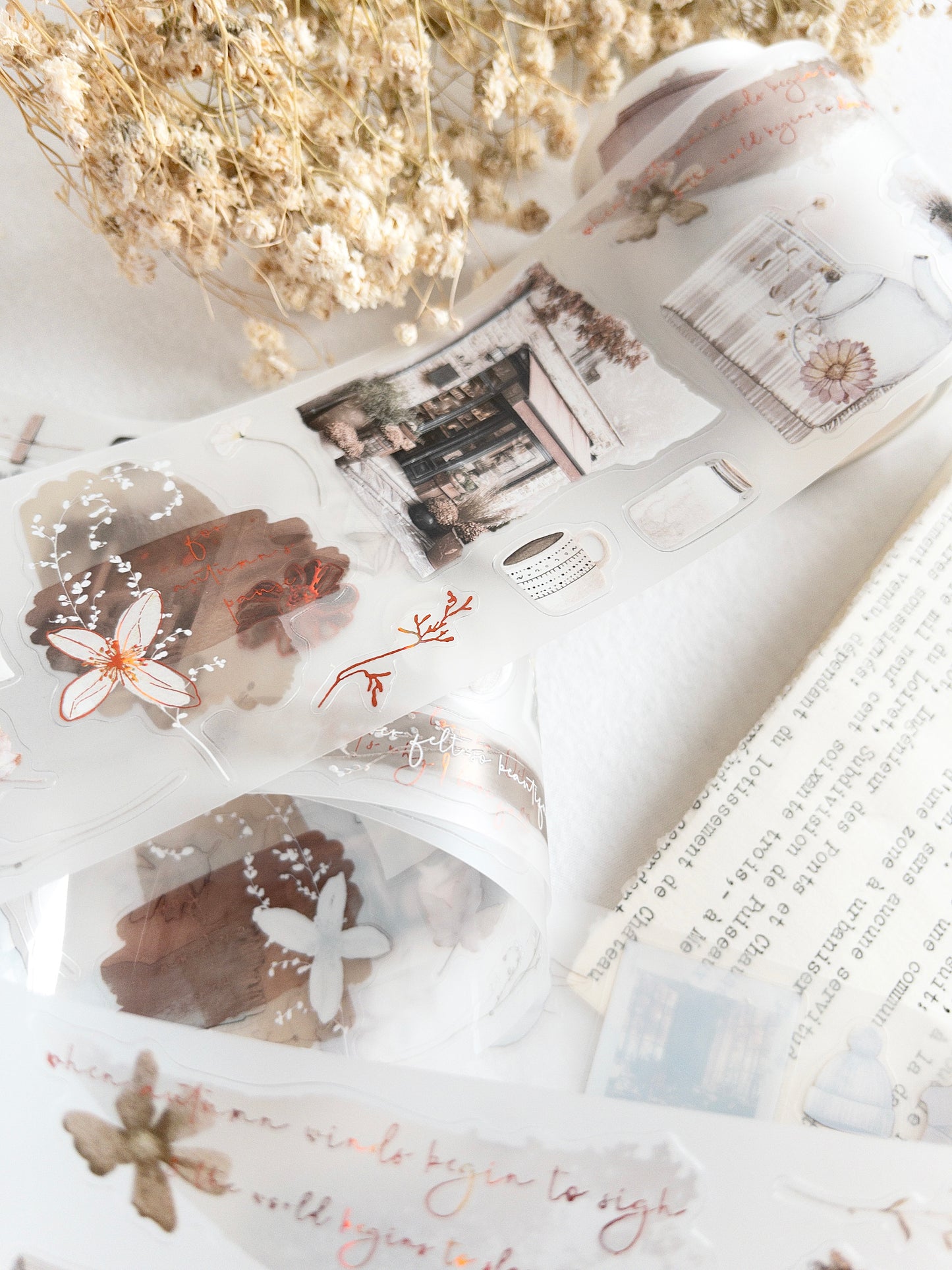 Foiled pre-cut PET tape: Autumn's pause