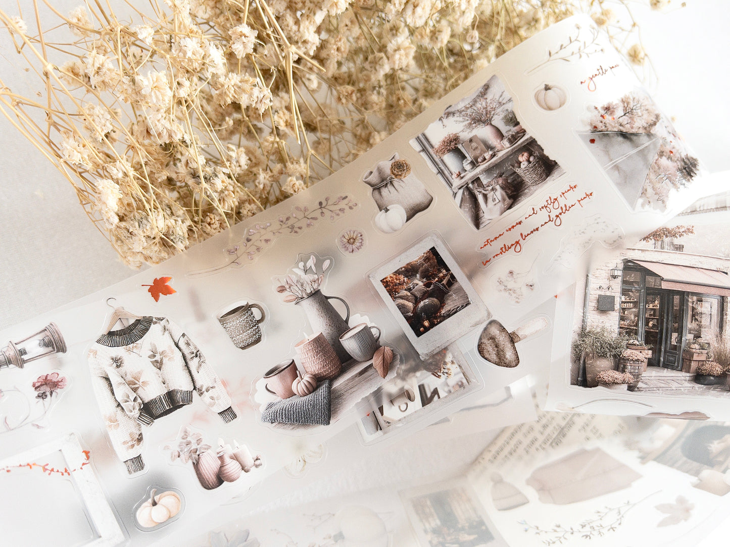 Foiled pre-cut PET tape: Autumn's pause