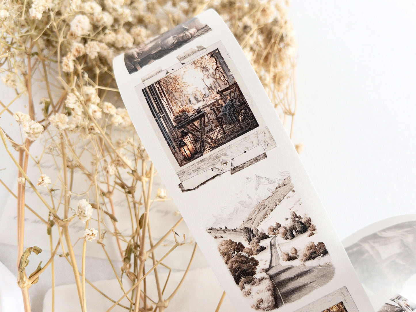 Pre-cut washi tape with backing paper: Autumn scenes (Autumn's pause collection)